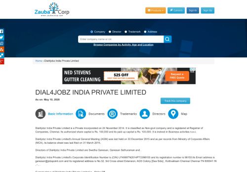 
                            6. DIAL4JOBZ INDIA PRIVATE LIMITED - Company, directors and ...