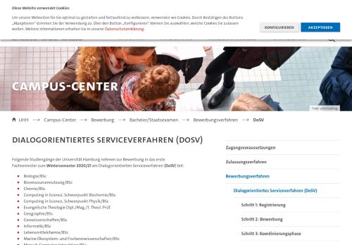 
                            8. Dialogorientiertes Serviceverfahren (DoSV) - Universität Hamburg