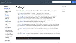 
                            4. Dialogs - Web SDKs - Facebook for Developers
