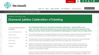 
                            9. Diamond Jubilee Celebration eTicketing | the.Ismaili