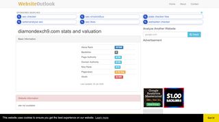 
                            5. Diamondexch9 : Website stats and valuation