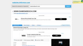 
                            9. diamondexch.com at WI. Diamond Exchange || Login 212