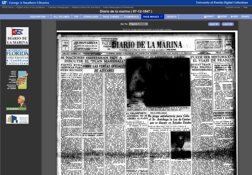 
                            11. Diario de la marina ( 07-12-1947 ) - University of Florida Digital ...