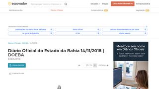 
                            8. Diário Oficial do Estado da Bahia - 14/11/2018 - Executivo - Pg. 29 ...
