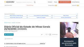 
                            10. Diário Oficial do Estado de Minas Gerais - 25/10/2018 - Diário do ...