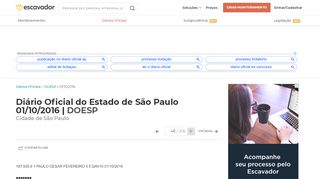 
                            9. Diário Oficial do Estado de São Paulo - 01/10/2016 - Cidade de São ...