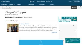 
                            13. Diary of a Yuppie | novel by Auchincloss | Britannica.com