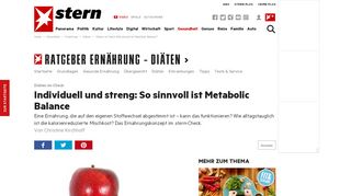 
                            3. Diäten im Check: So sinnvoll ist Metabolic Balance | STERN.de