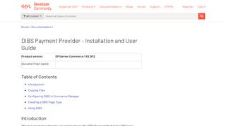 
                            6. DIBS Payment Provider - Installation and User Guide - Episerver World