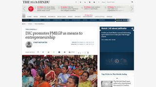
                            8. DIC promotes PMEGP as means to entrepreneurship - The Hindu