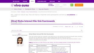 
                            11. [Dica] Minha Internet Não Está Funcionando - Fórum Vivo