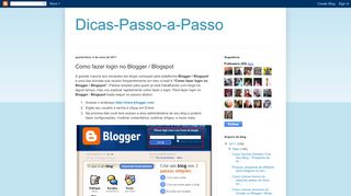 
                            5. Dicas-Passo-a-Passo: Como fazer login no Blogger / Blogspot