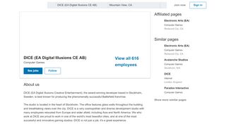 
                            10. DICE (EA Digital Illusions CE AB) | LinkedIn