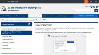 
                            12. Dichiarazione precompilata Info e assistenza - Come utente SPID