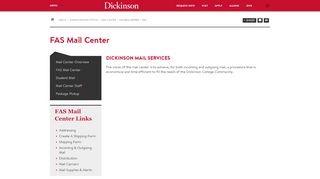 
                            7. Dickinson Mail Services | FAS Mail Center | Dickinson College