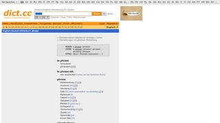 
                            6. dict.cc Wörterbuch :: phrase :: Englisch-Deutsch-Übersetzung