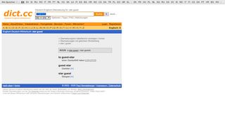 
                            1. dict.cc Wörterbuch :: star guest :: Englisch-Deutsch-Übersetzung