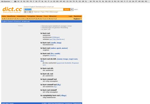 
                            12. dict.cc Wörterbuch :: to burn out :: Englisch-Deutsch-Übersetzung