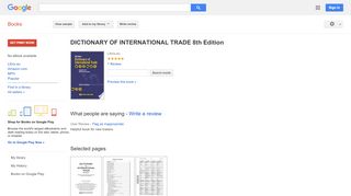 
                            10. DICTIONARY OF INTERNATIONAL TRADE 8th Edition