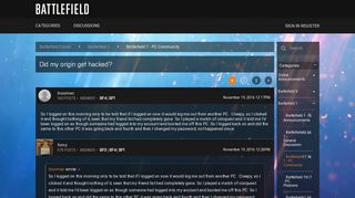 
                            8. Did my origin get hacked? — Battlefield Forums