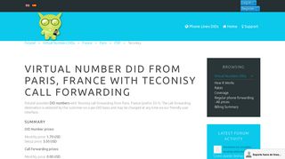 
                            10. DID numbers in Paris, France (prefix: 33-1) with ITSP Call Forwarding ...