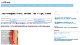 
                            6. Did you forget your SOL barcode | Fee receipt | ID card - padhaee