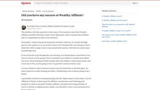 
                            7. Did you have any success at Wealthy Affiliate? - Quora