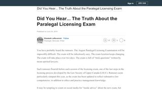 
                            8. Did You Hear... The Truth About the Paralegal Licensing Exam