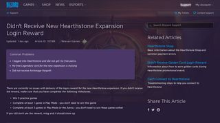 
                            7. Didn't Get New Hearthstone Expansion Login Rewards - Blizzard ...