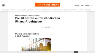 
                            4. Die 20 besten mittelständischen Finanz-Arbeitgeber - Das Investment