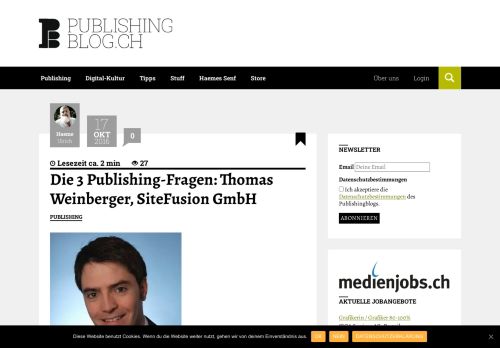 
                            13. Die 3 Publishing-Fragen: Thomas Weinberger, SiteFusion GmbH ...