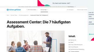 
                            2. Die 7 häufigsten Aufgaben im Assessment Center - Trainee-Geflüster