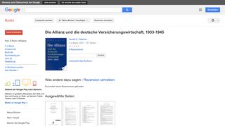 
                            11. Die Allianz und die deutsche Versicherungswirtschaft, 1933-1945