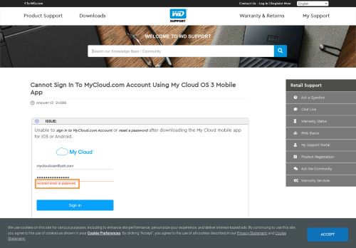 
                            3. Die Anmeldung beim MyCloud.com Konto über die My Cloud App ...