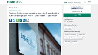 
                            11. ▷ Die Bank Schilling aus Hammelburg setzt im Private Banking auf ...