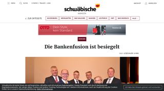 
                            11. Die Bankenfusion ist besiegelt - Schwäbische - Schwäbische Zeitung