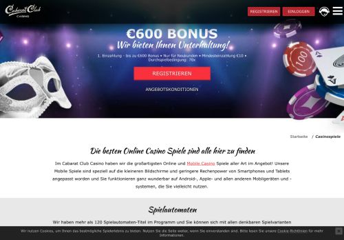 
                            2. Die besten Online Casino Spiele finden Sie im Cabaret Club Casino!