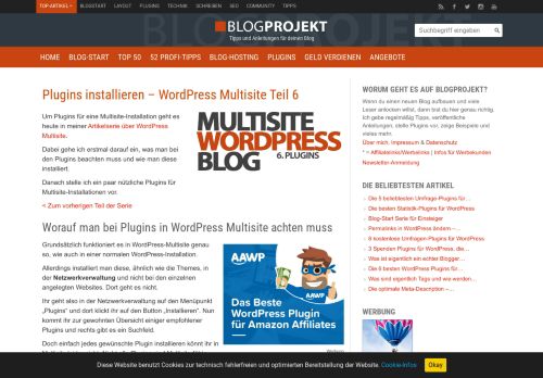 
                            4. Die besten Plugins - WordPress Multisite Teil 6 - Blogprojekt