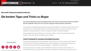 
                            7. Die besten Tipps und Tricks zu Skype - TecChannel