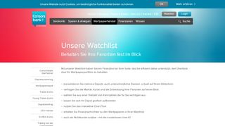 
                            4. Die Consorsbank Watchlist - behalten Sie Ihre Favoriten im Blick