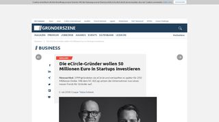 
                            11. Die eCircle-Gründer wollen 50 Millionen Euro in Startups investieren ...