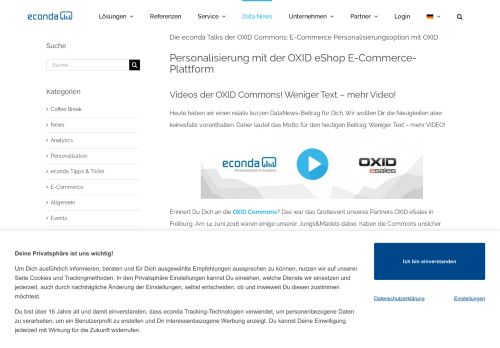 
                            11. Die econda Talks der OXID Commons: E-Commerce ... - econda GmbH