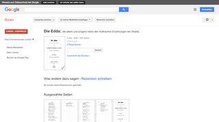 
                            10. Die Edda: die ältere und jüngere nebst den mythischen Erzählungen ...