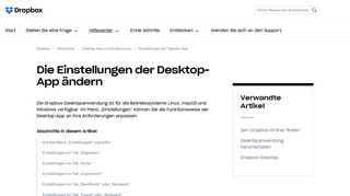 
                            3. Die Einstellungen der Desktop-App ändern – Dropbox-Hilfe