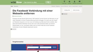 
                            6. Die Facebook Verbindung mit einer Webseite entfernen – wikiHow