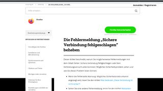 
                            2. Die Fehlermeldung „Sichere Verbindung fehlgeschlagen“ beheben ...