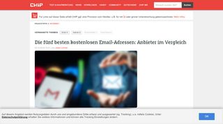 
                            7. Die fünf besten kostenlosen Email-Adressen ... - CHIP Praxistipps