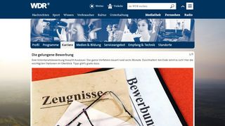 
                            11. Die gelungene Bewerbung - Karriere - Unternehmen - WDR