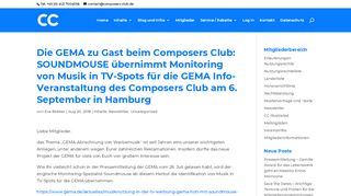 
                            11. Die GEMA zu Gast beim Composers Club: SOUNDMOUSE übernimmt ...