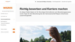 
                            4. Die Genossenschaft Migros Ostschweiz: Bewerbungsprozess ...